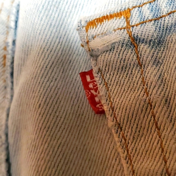 Levi 501 Button Up Patch Work Mini Skirt - Picture 3 of 6